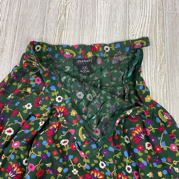 Vintage Rafferty Women's Outfit Set Short Sleeve Top Small, Skirt 7/8 Floral Gre - Picture 12 of 12